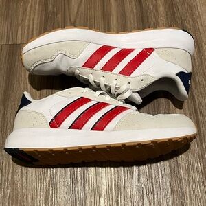 Adidas Red and White Retro Sneakers